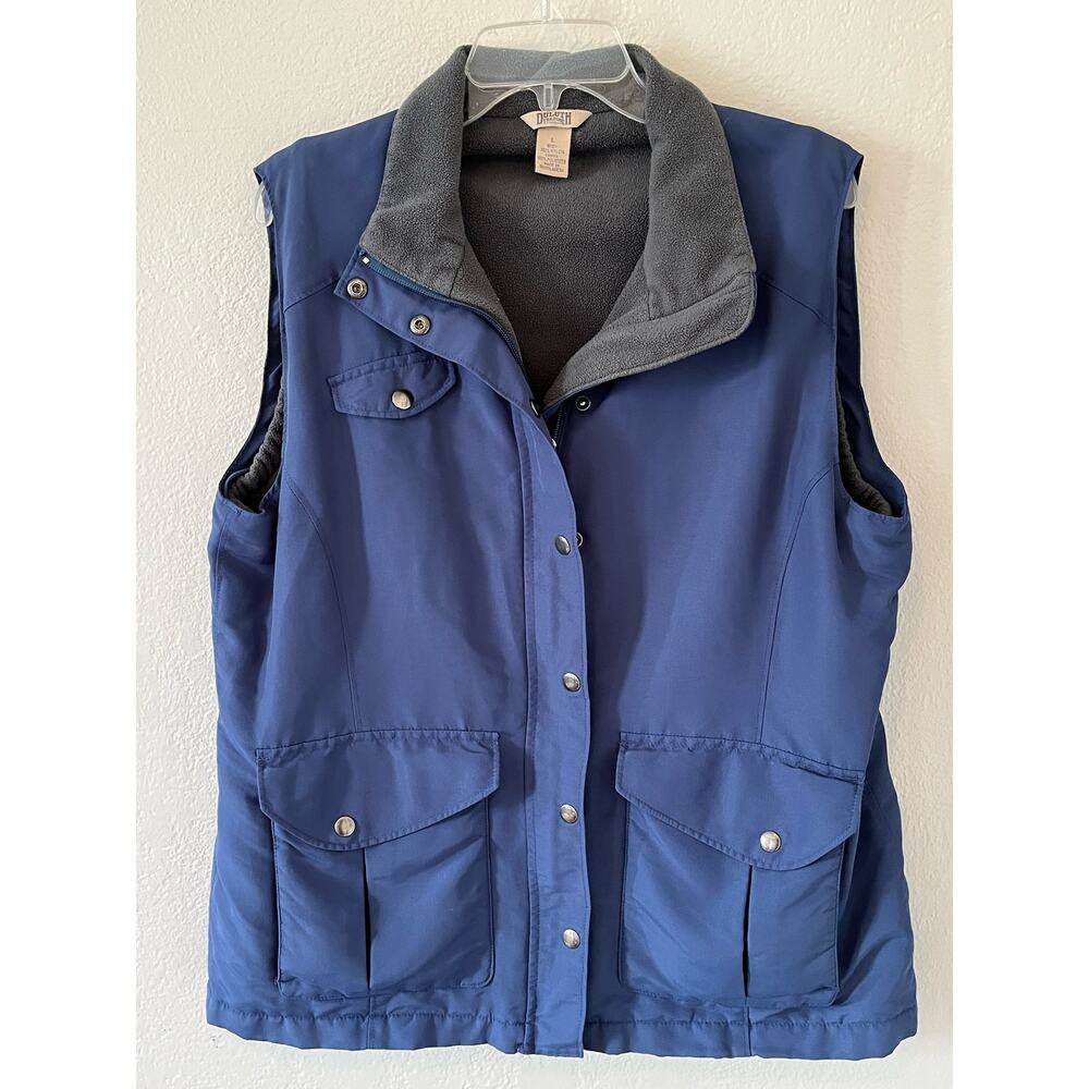 Duluth Trading Blue Fleece Lined Vest Women's Large